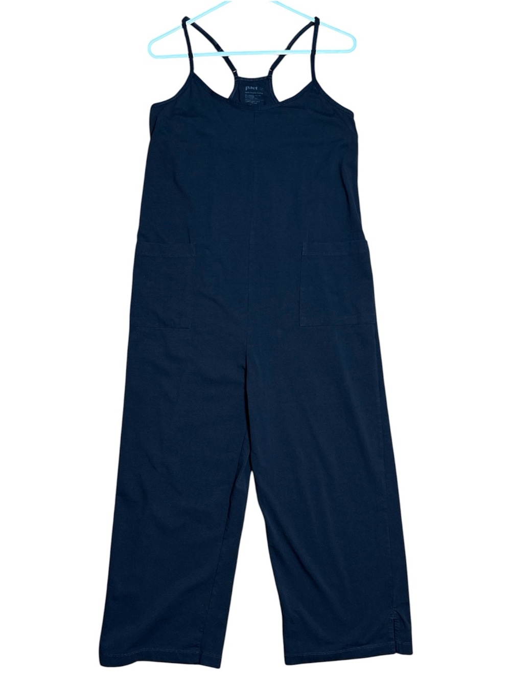 Pact Organic Cotton Cool Stretch Lounge Jumpsuit In Black Sz Medium